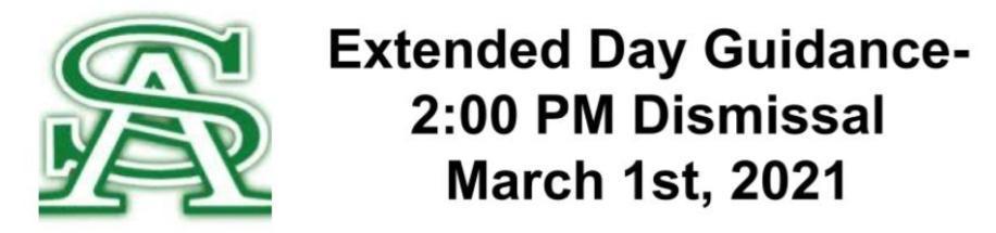 Extended Day Guidance- 2:00 PM Dismissal